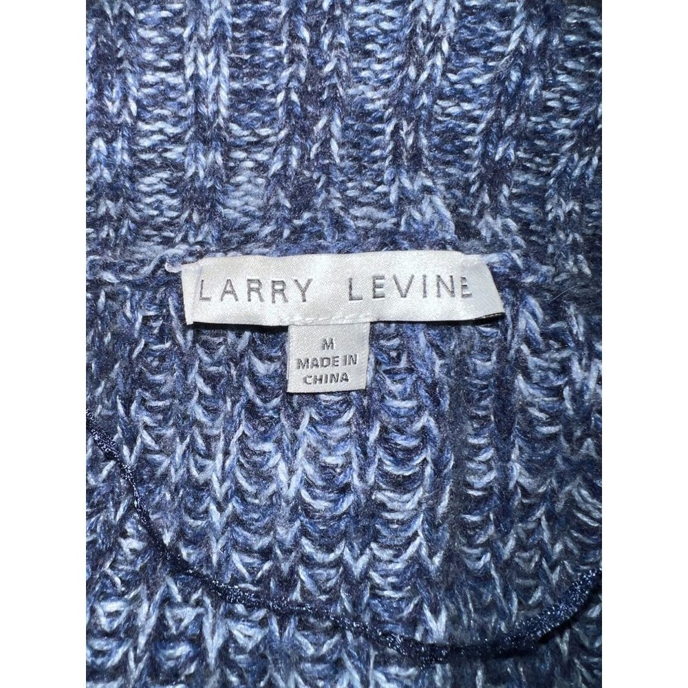 Larry Levine Blue Open Front Sweater Cardigan Thigh Length Womens Size Medium - Picture 8 of 8
